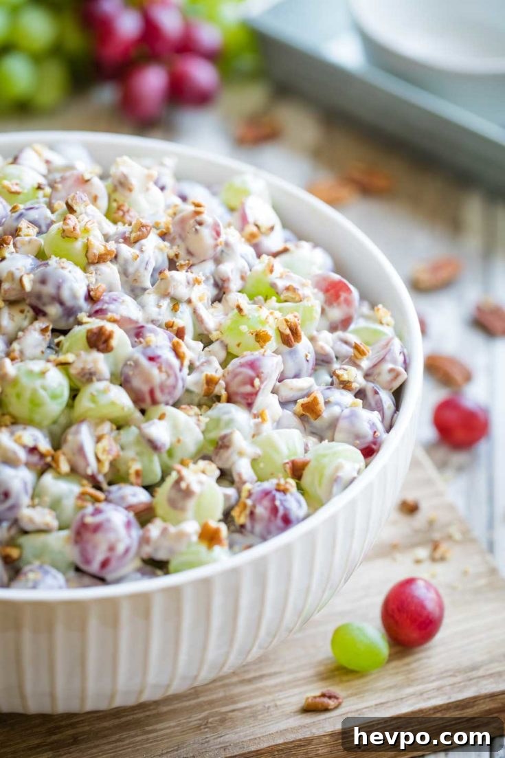 Overhead photo of grape salad
