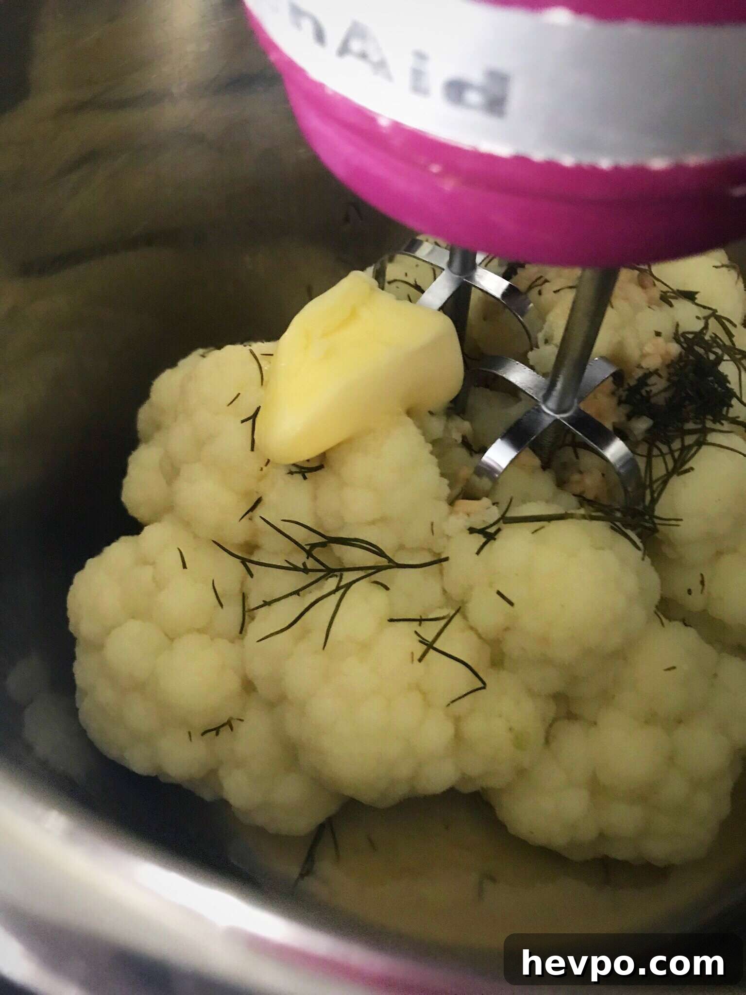 Whipped mashed cauliflower