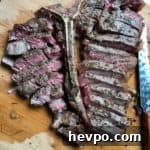 Sliced steak