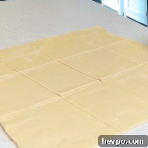 Classic Apple Hand Pies Made with Flaky Puff Pastry 6 Cut puff pastry sheet.