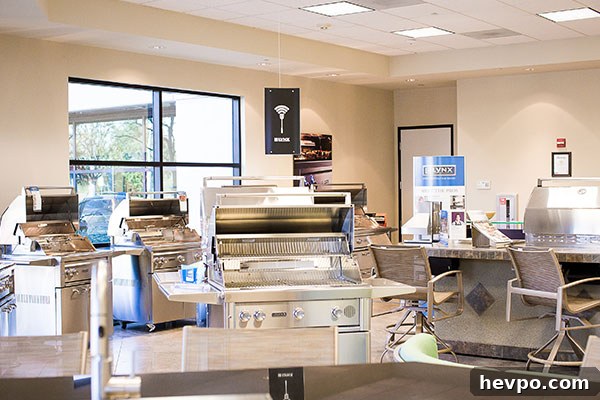 grill showroom at lynx grills factory