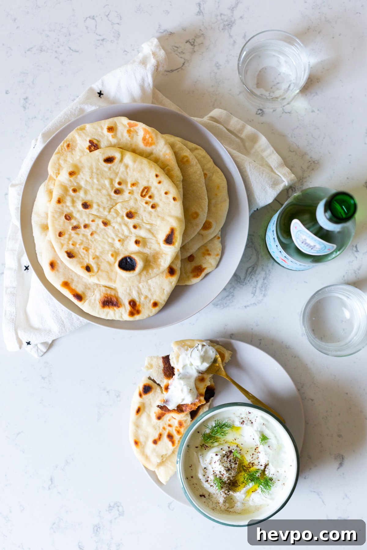 Pita Bread with Tzatziki Sauce by Baking The Goods
