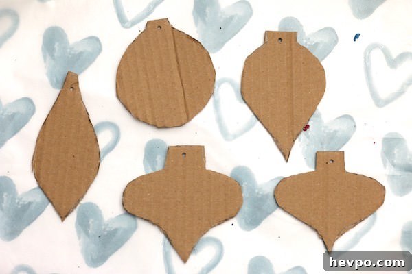 cardboard cut out like vintage ornaments