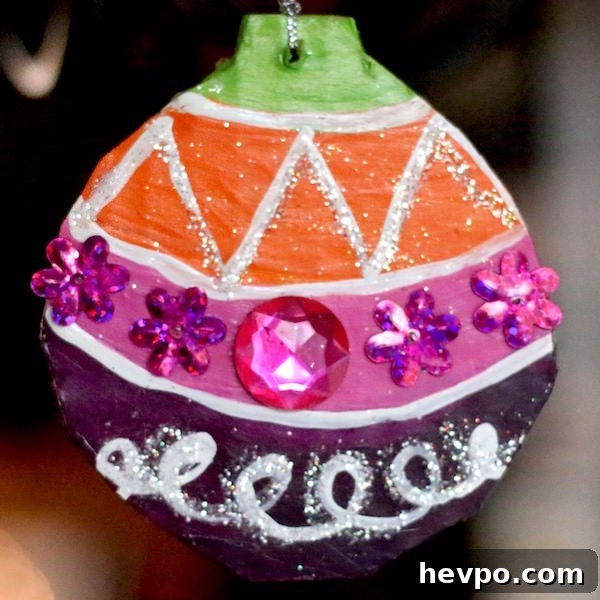 close up round cardboard ornament