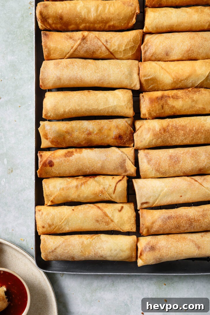 Chicken Spring Rolls on a serving platter.