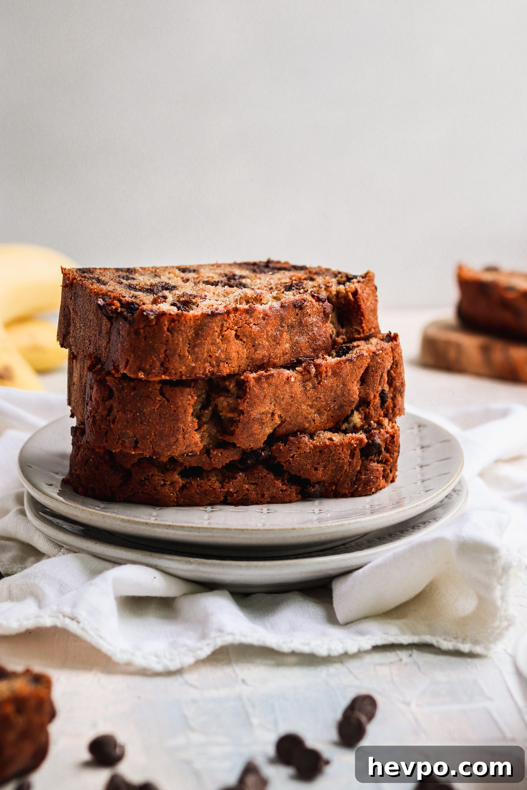 Moist Chocolate Chunk Banana Bread Recipe with Whole Grains 3 Healthy Banana Bread