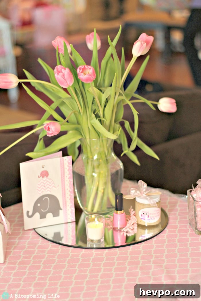 Pink and Gray Elephant Baby Shower Ideas & Decorations 3 Pink and Gray Elephant Themed Baby Shower- Favors