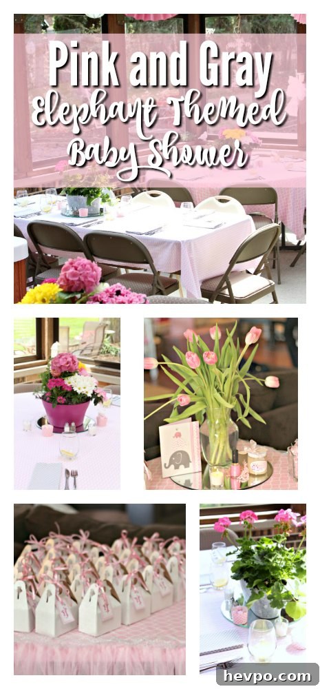 Pink and Gray Elephant Baby Shower Ideas & Decorations 9 Pink and Gray Elephant Themed Baby Shower
