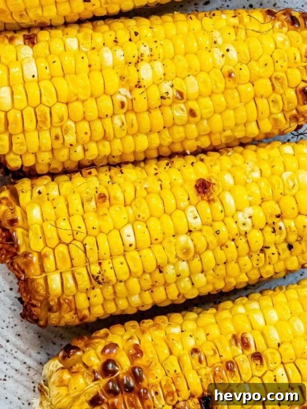 picture of grilled corn on the cob on a plate