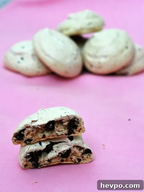 Cherry Chocolate Chip Meringue Cookies | theredheadbaker.com