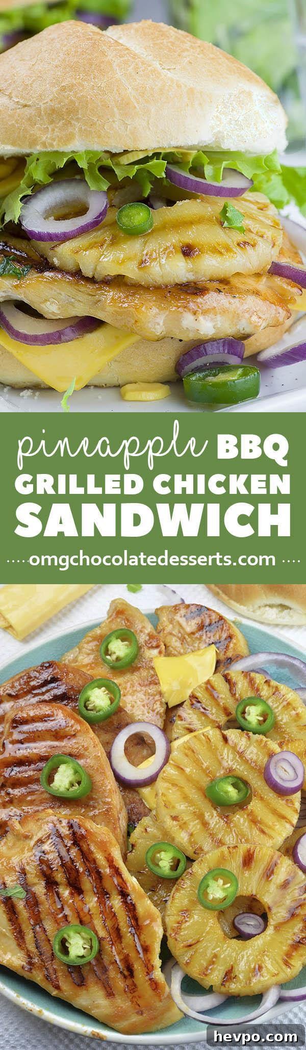 Grilled Chicken Sandwich with Tangy Pineapple Salsa 5 Pineapple Grilled Chicken Sandwich is healthy lunch idea for work or easy dinner for whole family. The recipe is super simple and quick.