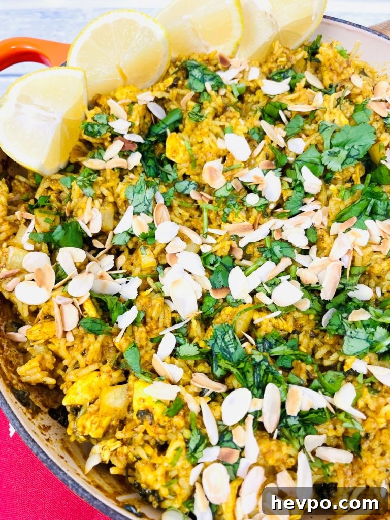 Leftover Turkey Biryani Recipe: Quick Flavorful Turkey Biryani 8 leftover turkey biryani scattered with chopped coriander and almonds