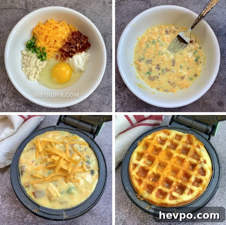 Jalapeño Popper Chaffles: Low-Carb Cheesy Keto Snack Recipe 2 Quick and Easy Savory Jalapeño Popper Chaffles Recipe -- Keto and low carb crispy waffles made in a mini waffle maker with simple ingredients.