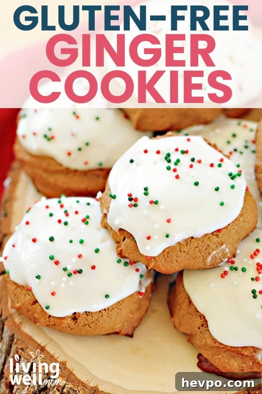 Gluten-Free Frosted Ginger Cookies Recipe — Soft, Spiced Treats 2 pinterest image for gluten-free ginger cookies with molasses
