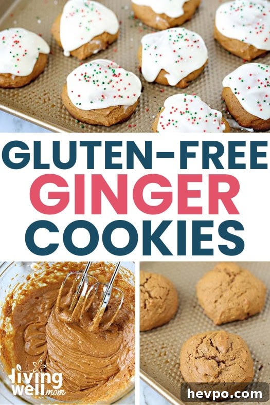 Gluten-Free Frosted Ginger Cookies Recipe — Soft, Spiced Treats 15 Collage of how to make soft gulten free ginger cookies