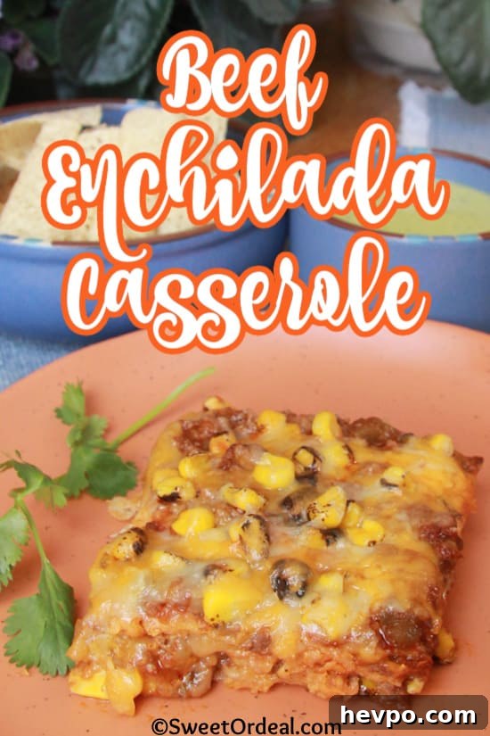 This Beef Enchilada Casserole recipe is easy and so delicious. Beef Enchilada Casserole