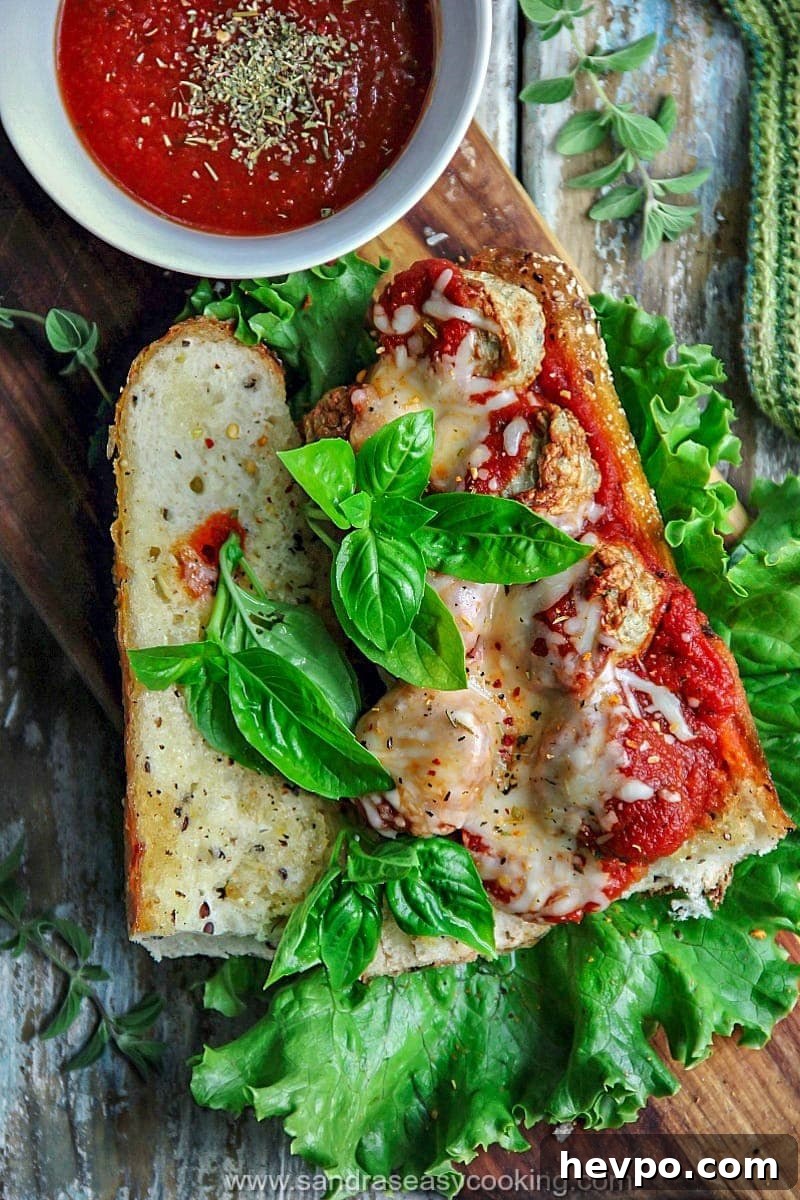 Homemade Meatball Marinara Sub