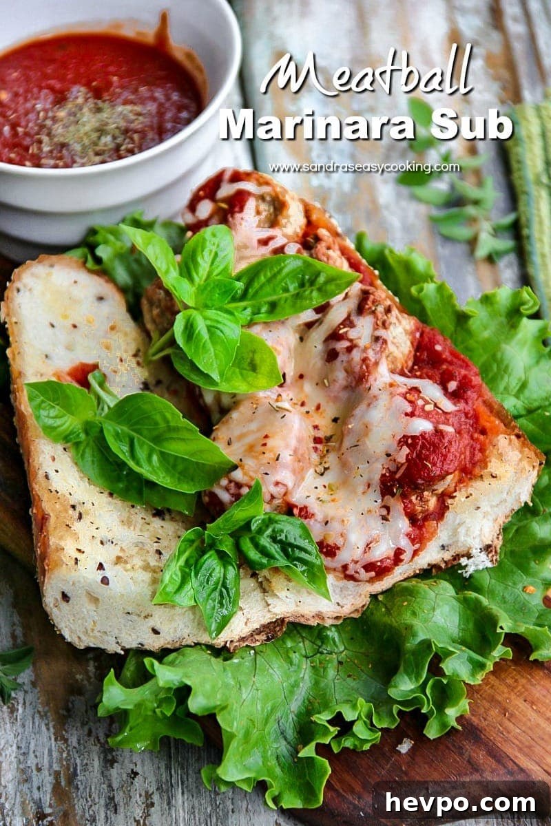 Homemade Meatball Marinara Sub
