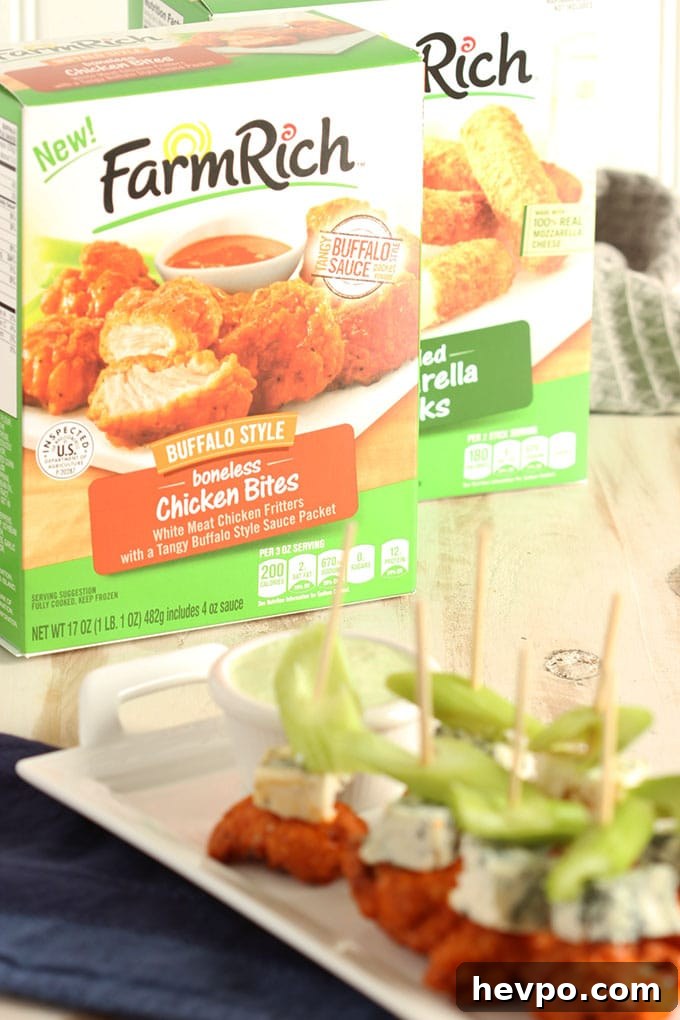 Buffalo Chicken Skewers with Spicy Avocado Ranch Dipping Sauce | TheSuburbanSoapbox.com #GameDaySnackHacks