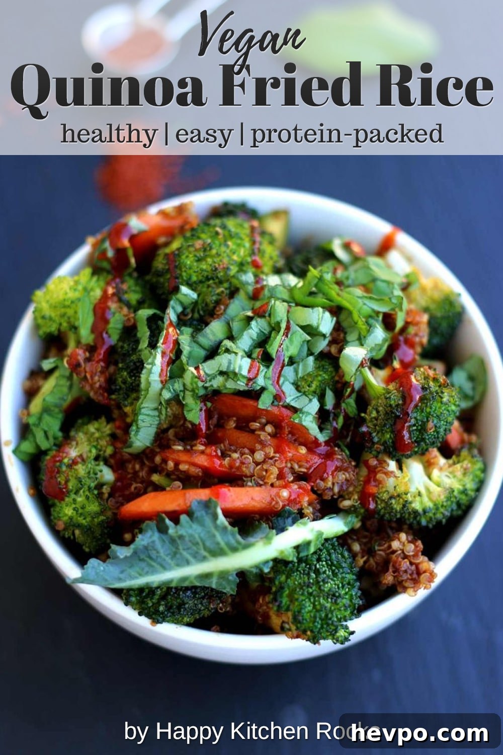 Simple Vegan Quinoa Fried Rice Collage with Text Overlay