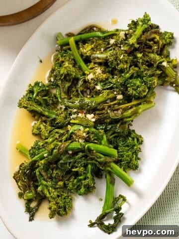finished rapini served on a plate