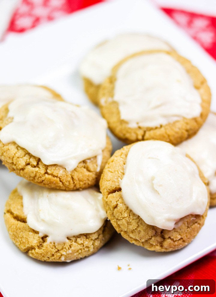 Brown Butter Cookies with Luscious Brown Butter Frosting 2 Plate of Brown Butter Cookies with Brown Butter Frosting Up Close