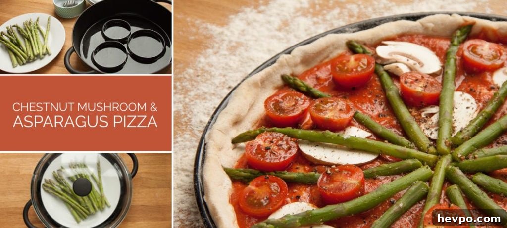Chestnut Mushroom & Asparagus Pizza Recipe for Spring Flavor 2 asparagus pizza