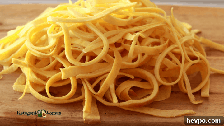 Pile of Carnivore Noodles on Wooden board