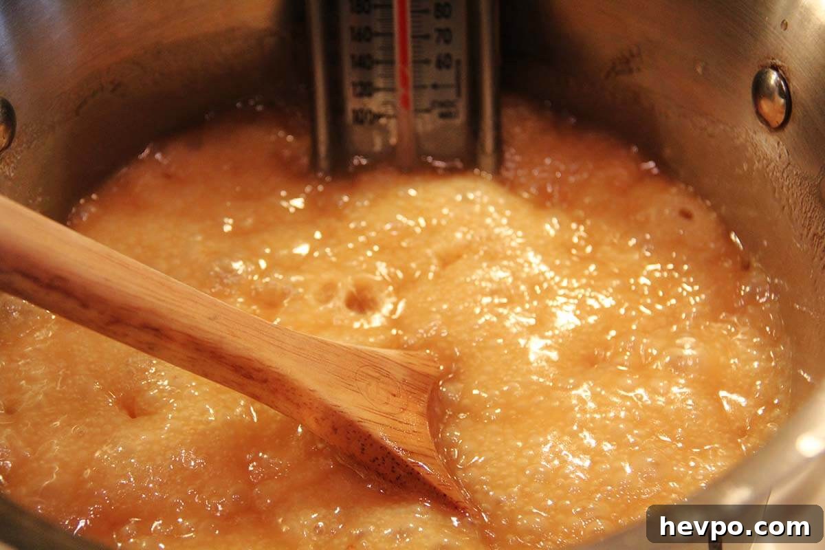 Classic Butter Toffee Recipe: Crispy Homemade Candy Guide 4 A pot of sugar and butter cooking.