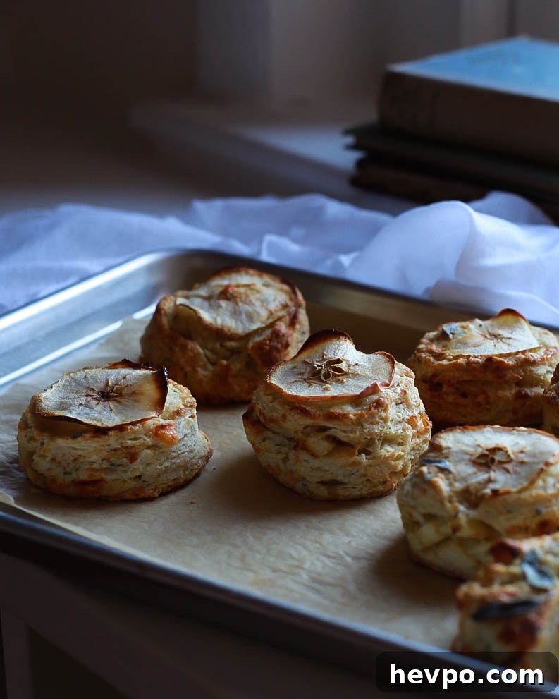 Apple, Sage & Gruyère Scones — Savory Fall Breakfast Recipe 2 apple sage gruyere scones