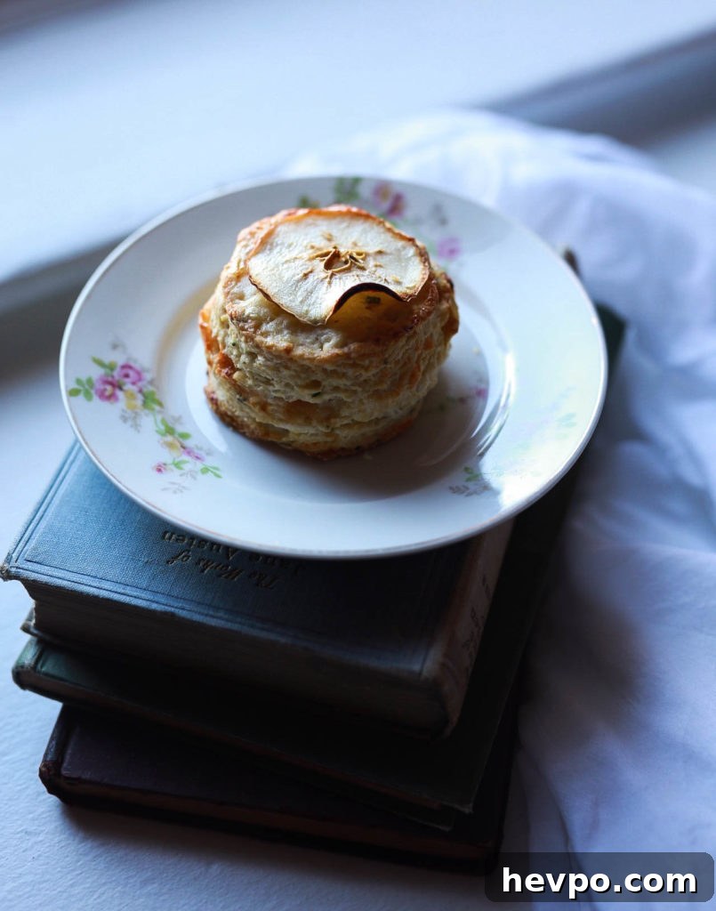 Apple, Sage & Gruyère Scones — Savory Fall Breakfast Recipe 8 Apple, sage, and gruyere scone.