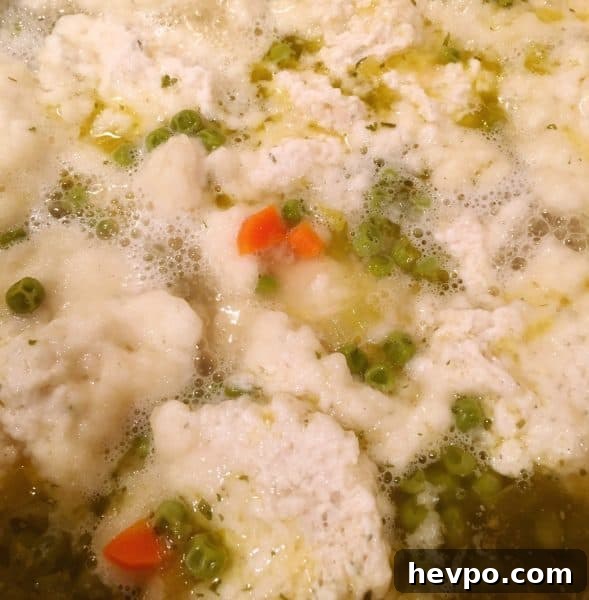 Dropping dumplings into stew