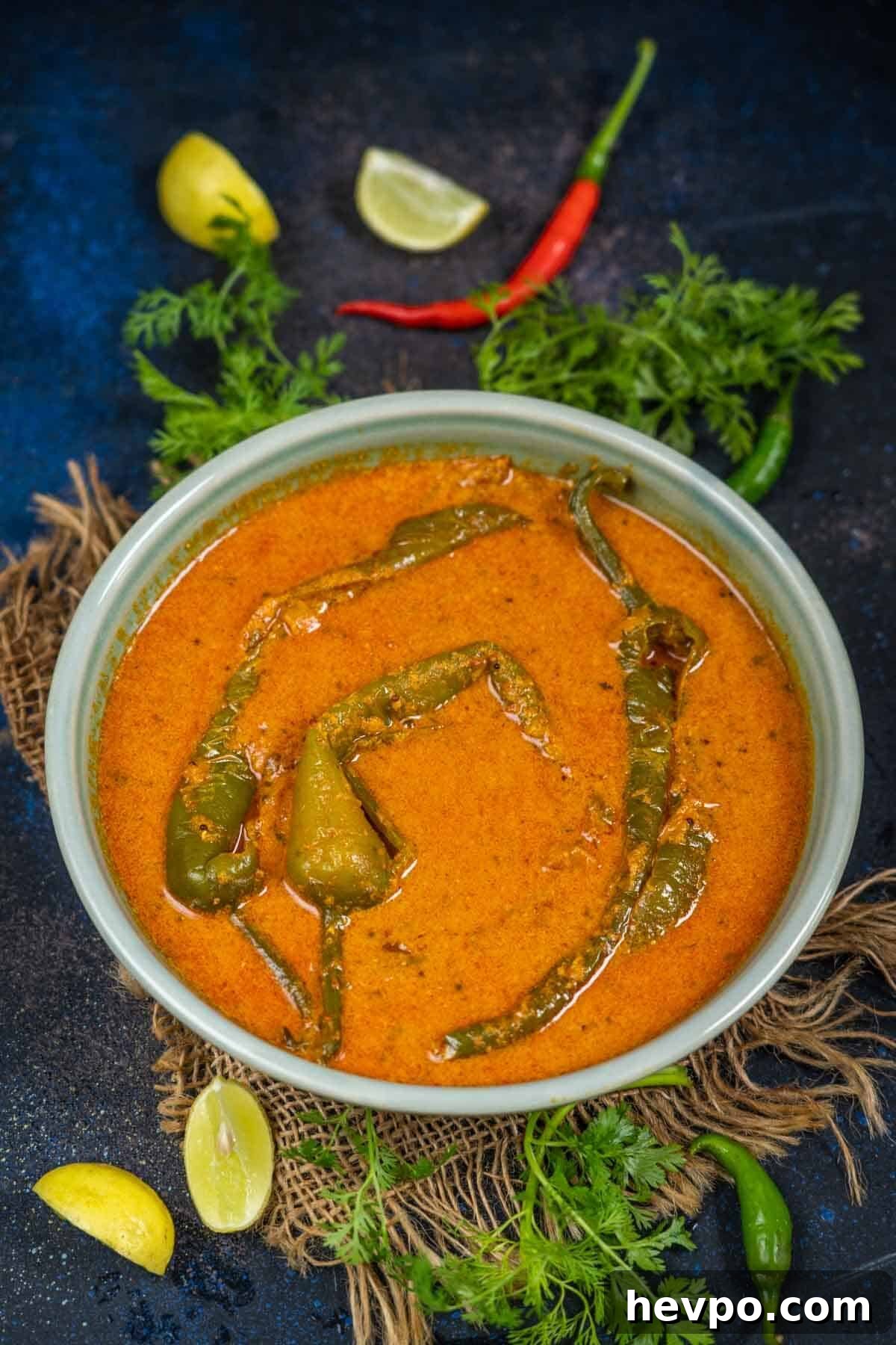 Mirchi Ka Salan (Biryani Salan) Recipe — Spicy Hyderabadi Chili Curry 2 Mirchi ka salan served in a bowl.