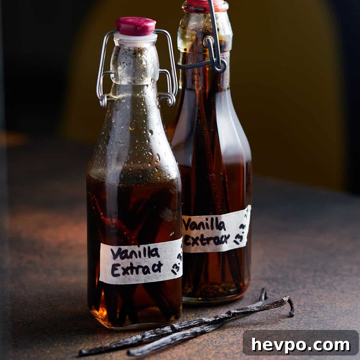 bottles of homemade vanilla extract