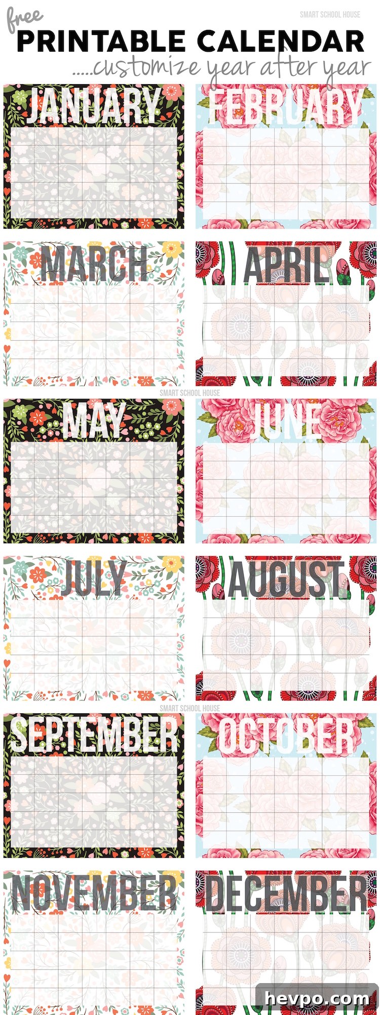 Free Calendar! Print and customize it year after year.