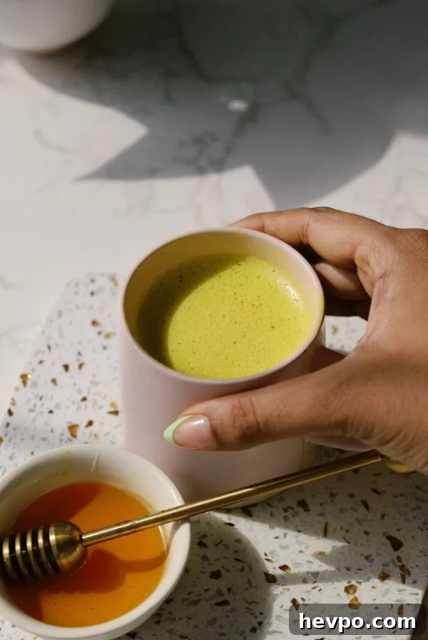 Frothed golden milk latte.
