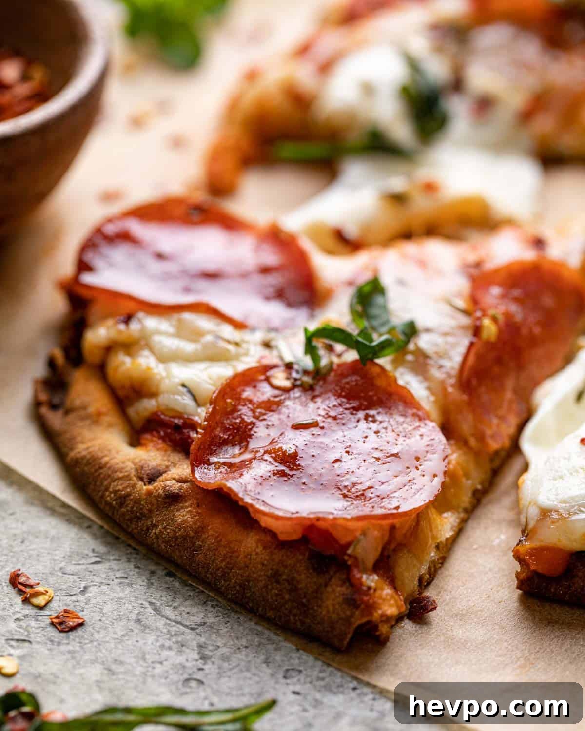 Pepperoni Naan Flatbread Pizza: Quick Homemade Recipe 7 close up of pizza