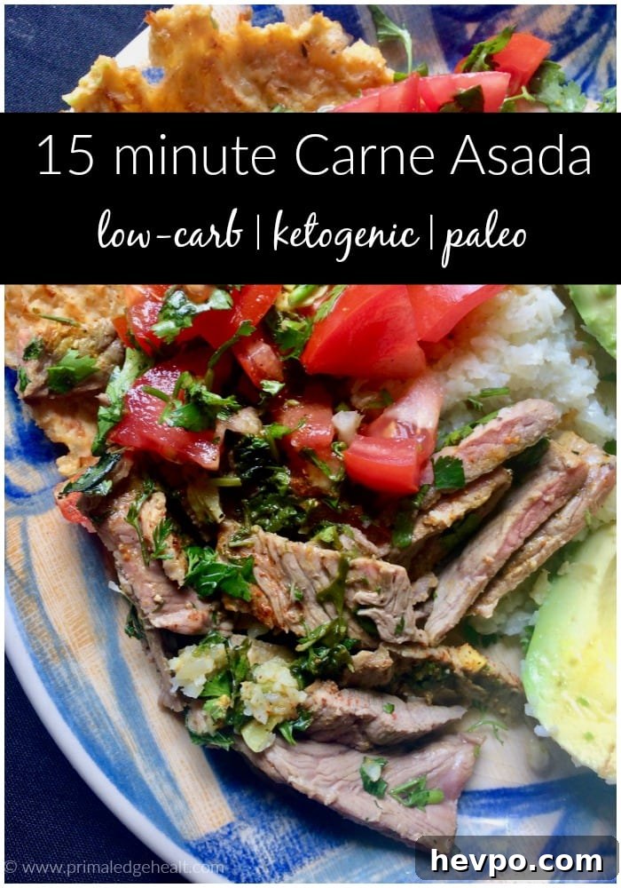 15-Minute Carne Asada with Cauliflower Rice Bowl 3 15-minute carne asada. Low-carb, ketogenic, paleo.